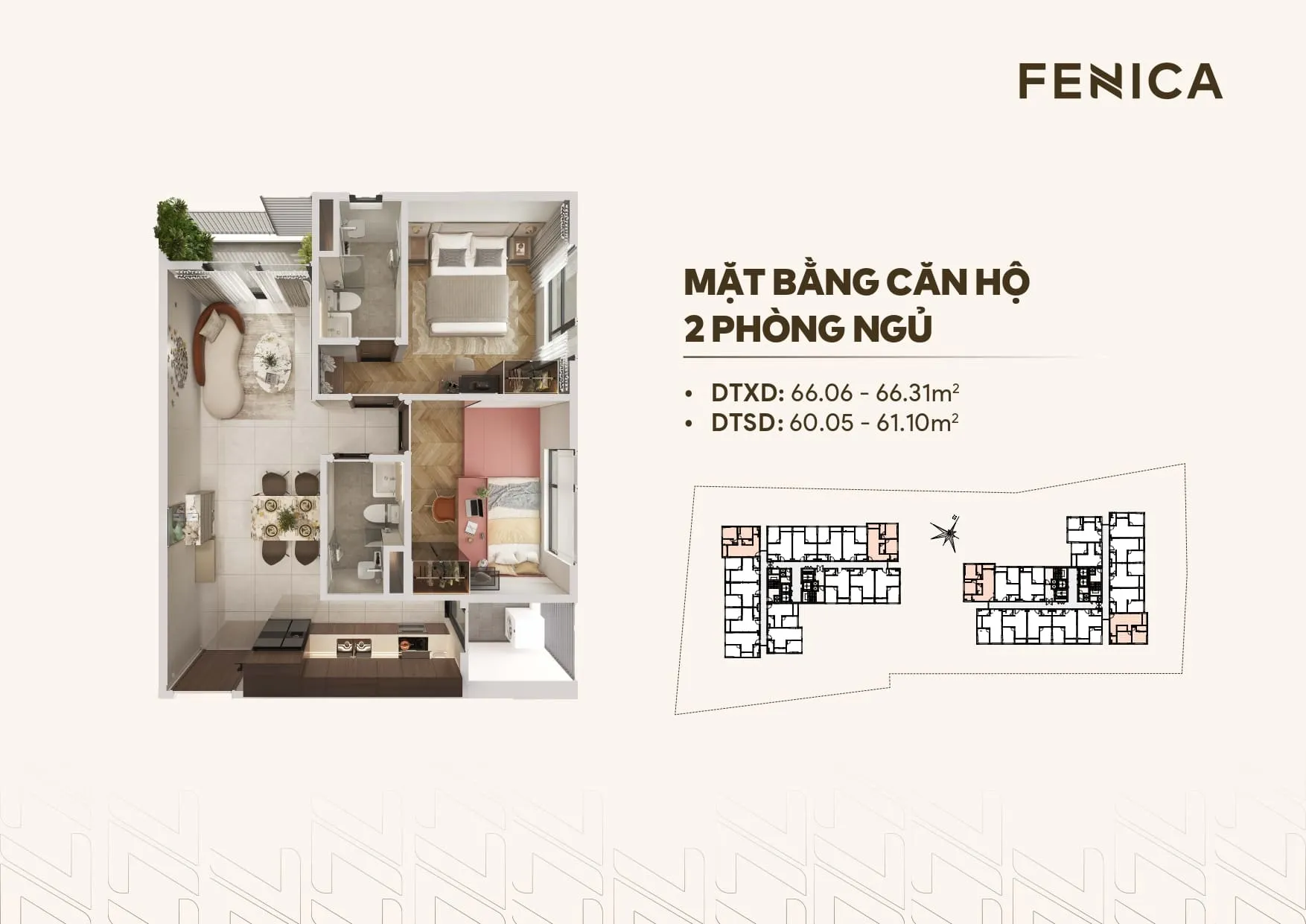 Căn hộ 2 phòng ngủ